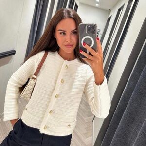 Massimo Dutti Cream Knit Sweater